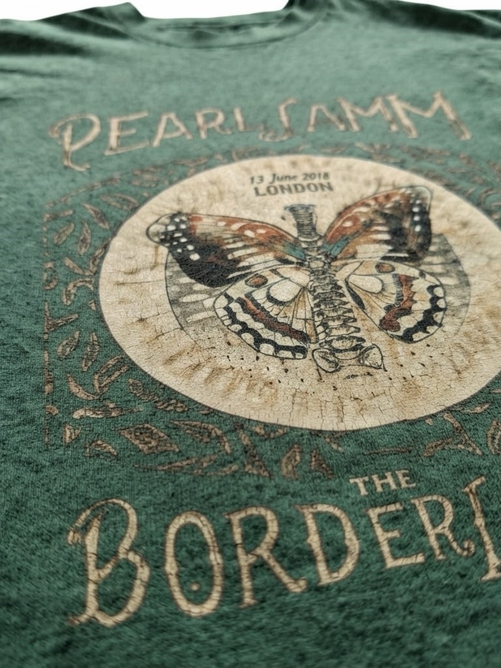 Gildan Green Pearl Jam The Borderline Butterfly Tour Tee, Gift For Her, For Him - Picture 2 of 2